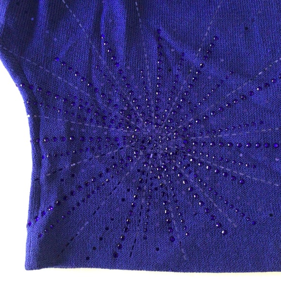 ST JOHN EVENING PURPLE SWAROVSKI KNIT SWEATER SIZE 2 - Picture 15 of 16